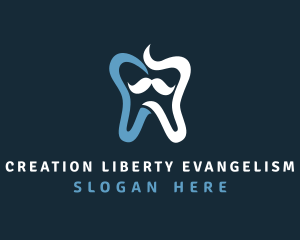 Tooth Mustache Dentist logo design