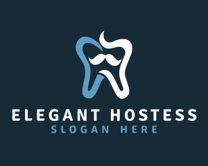 Tooth Mustache Dentist logo design