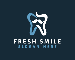 Toothbrush - Tooth Mustache Dentist logo design