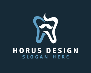 Tooth Mustache Dentist logo design