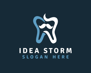 Tooth Mustache Dentist logo design