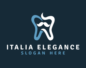 Tooth Mustache Dentist logo design