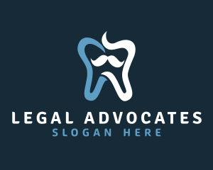 Tooth Mustache Dentist logo design