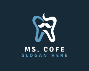 Tooth Mustache Dentist logo design