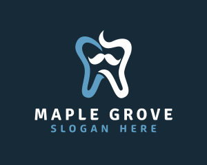 Tooth Mustache Dentist logo design