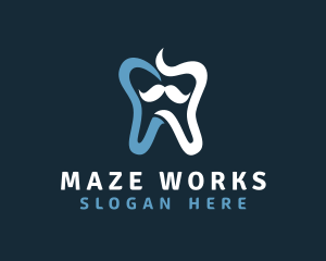 Tooth Mustache Dentist logo design