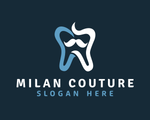 Tooth Mustache Dentist logo design