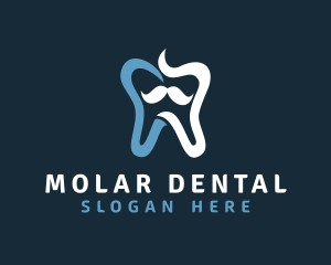 Molar - Tooth Mustache Dentist logo design