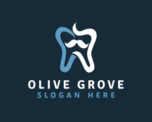 Tooth Mustache Dentist logo design