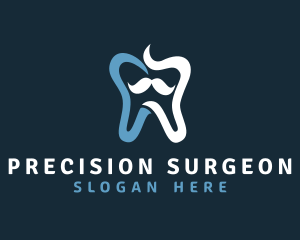 Tooth Mustache Dentist logo design