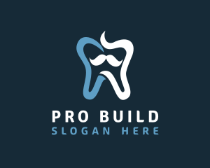 Tooth Mustache Dentist logo design