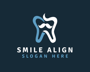 Tooth Mustache Dentist logo design