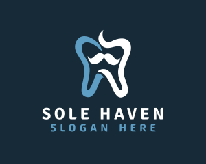 Tooth Mustache Dentist logo design