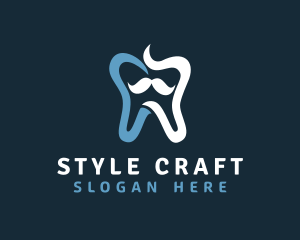 Tooth Mustache Dentist logo design