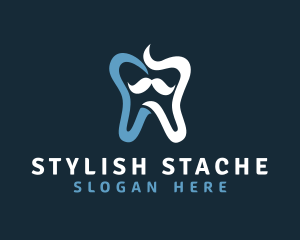 Mustache - Tooth Mustache Dentist logo design
