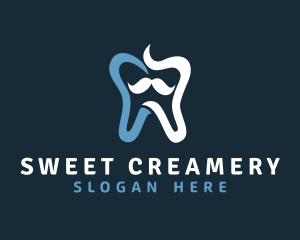 Tooth Mustache Dentist logo design