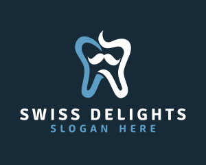 Tooth Mustache Dentist logo design