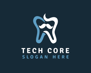 Tooth Mustache Dentist logo design