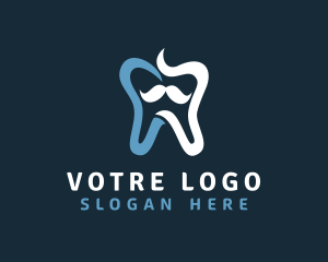 Dentist - Tooth Mustache Dentist logo design