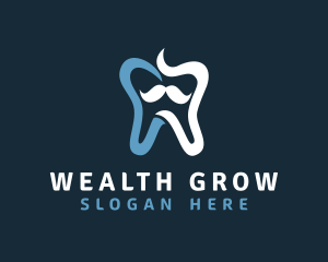 Tooth Mustache Dentist logo design