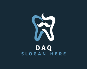 Odontology - Tooth Mustache Dentist logo design
