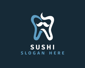 Tooth Mustache Dentist logo design