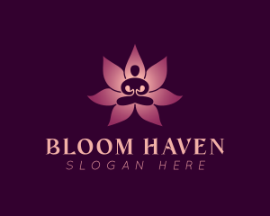 Human Lotus Flower logo design