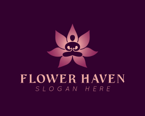 Human Lotus Flower logo design