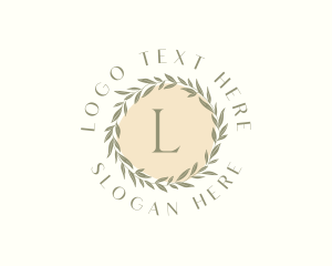 Event Stylist - Organic Leaf Wreath logo design