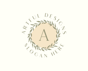 Organic Leaf Wreath logo design