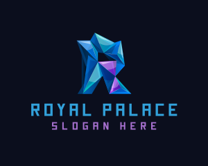 3D Crystal Letter R logo design