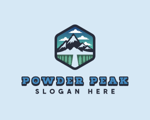 Ski - Winter Mountain Adventure logo design