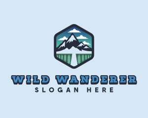 Winter Mountain Adventure logo design