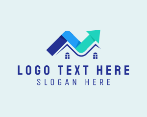 Builder - Multicolor House Arrow logo design