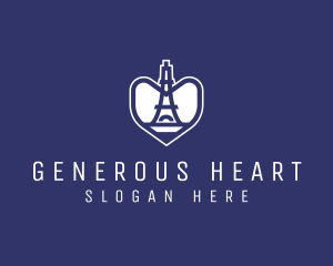 Eiffel Tower Heart logo design