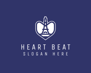 Eiffel Tower Heart logo design