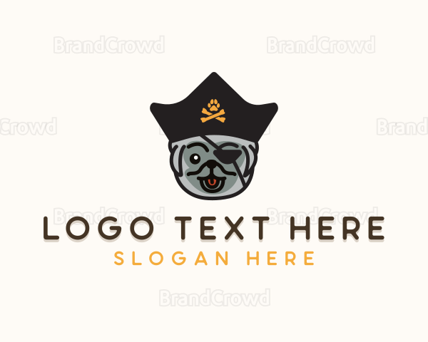 Pet Puppy Dog Pirate Logo