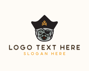 Canine - Pet Puppy Dog Pirate logo design