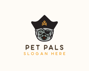 Pet Puppy Dog Pirate  logo design