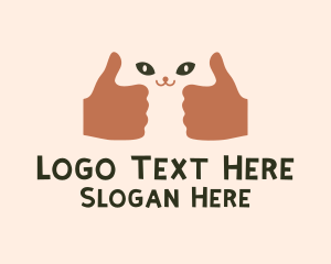 Cat Face - Cat Thumbs Up logo design