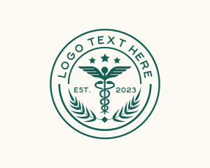 Caduceus Staff - Medical Caduceus Pharmacy logo design
