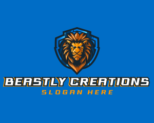 Gaming Shield Lion logo design