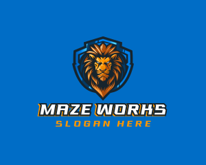 Gaming Shield Lion logo design