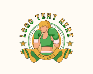 Badge - Female Boxer Gym logo design