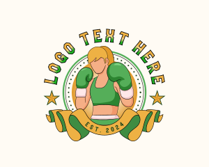 Coach - Female Boxer Gym logo design