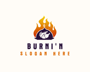 Flame Roast Chicken logo design