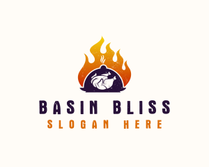 Flame Roast Chicken logo design