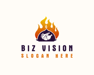 Flame Roast Chicken logo design