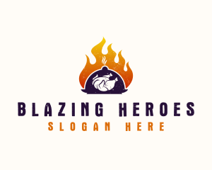 Flame Roast Chicken logo design