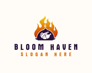 Flame Roast Chicken logo design